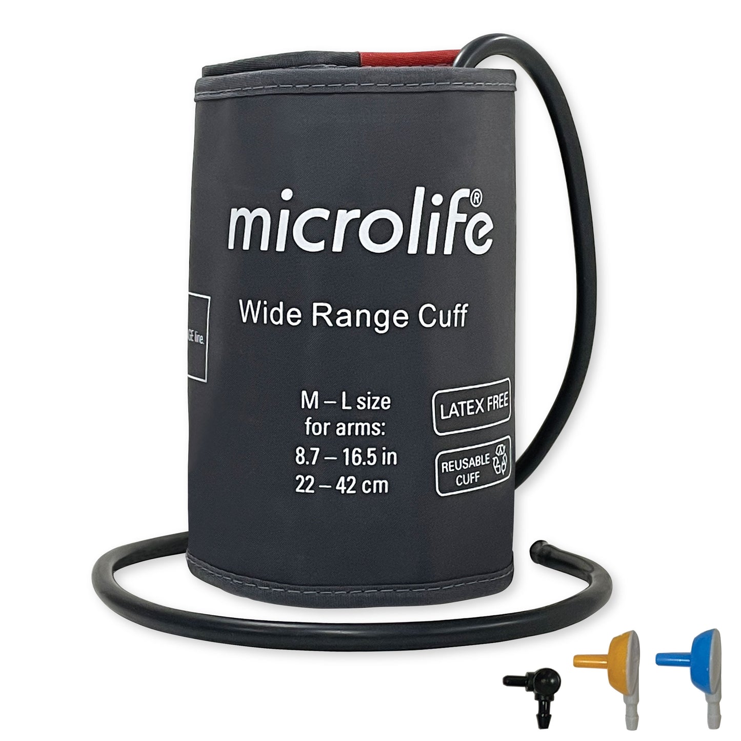 Wide-Range Blood Pressure Cuff, Fits Upper Arms 8.7”-16.5″
