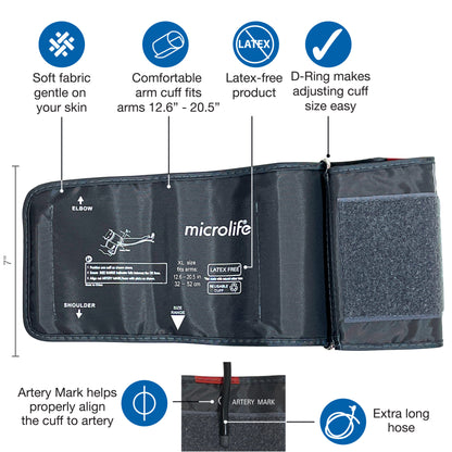 Extra-Large Blood Pressure Cuff, Fits Upper Arms 12.6″-20.5″
