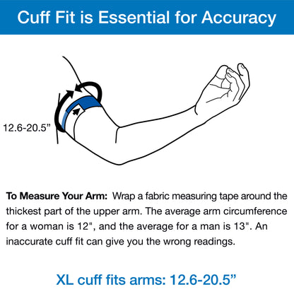 Extra-Large Blood Pressure Cuff, Fits Upper Arms 12.6″-20.5″
