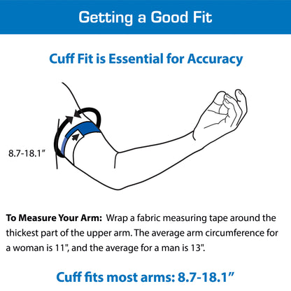 SureFit+ Blood Pressure Cuff, Fits Arms 8.7”-18.1″