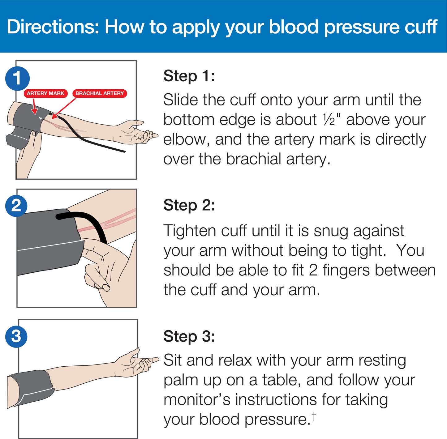 Medium Blood Pressure Cuff, Fits Upper Arms 8.7”-12.6″
