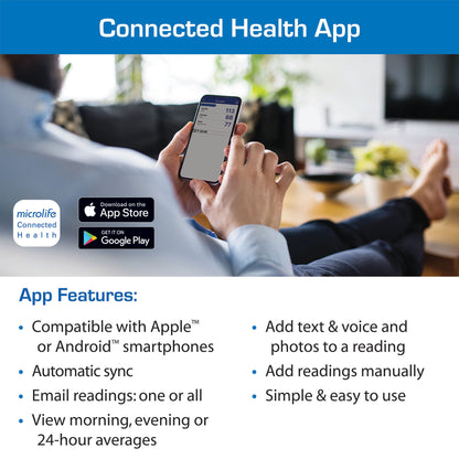 Premium Bluetooth Illuminated Touch Screen Blood Pressure Monitor